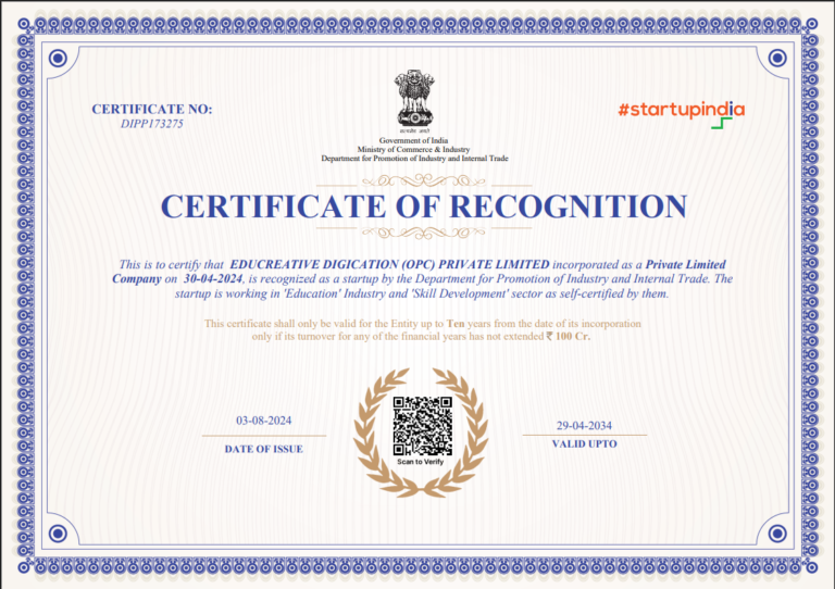 edu-creative-digital-agency-start-up-india-certificate